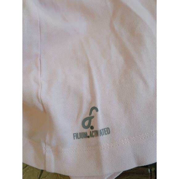 Ably Button Front Filium Activated Calla Polo Shirt Pink Plus Size XXL - Picture 7 of 10